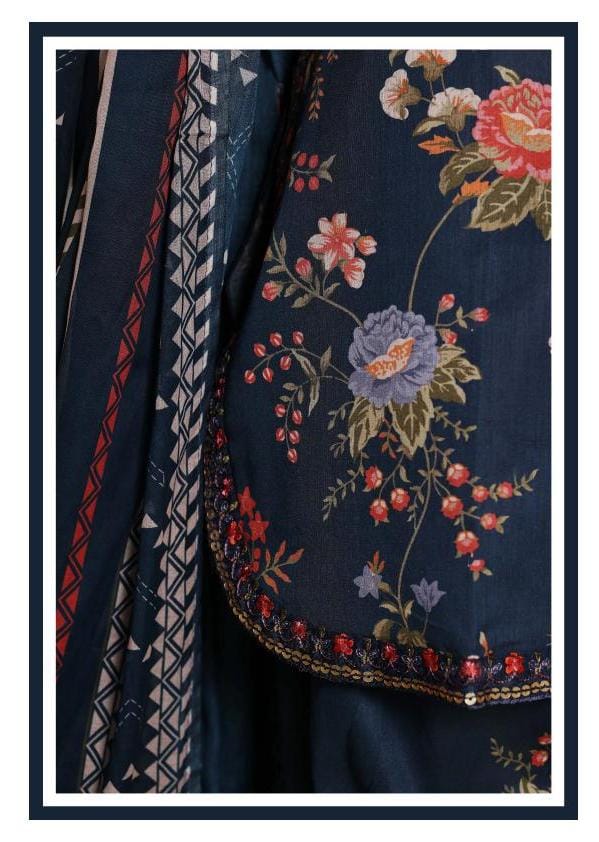 Sadabahar Malika Embroidery Lawn Short Length With Shalwar With Lawn Printed Dupatta  3Piece Stitched Vol-01 Collection 2026 D#01