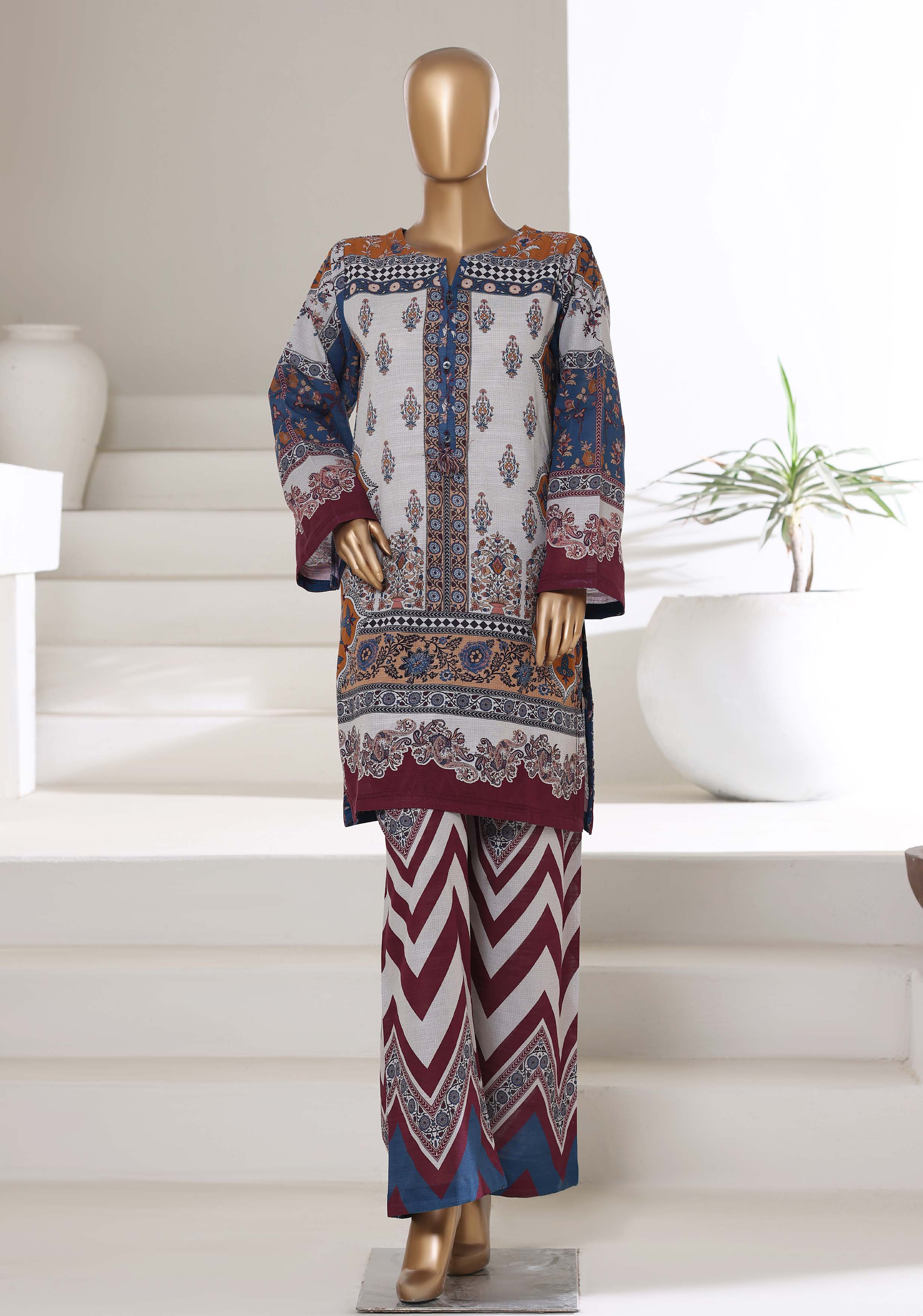 SADABAHAR LUXURY KHADDAR 2PIECE DIGITAL PRINTED STITCHED COLLECTION 2025 VOL-01 . SDKH- 2118