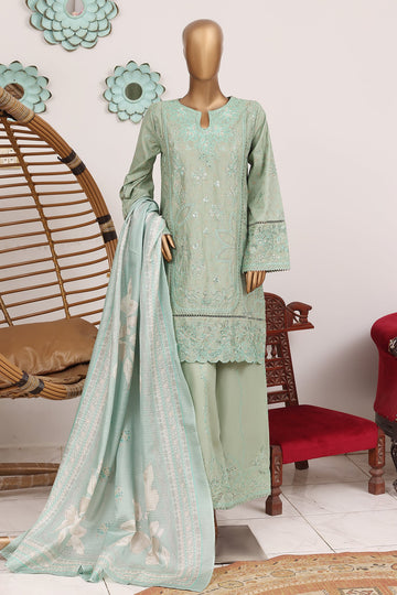 Bin Saeed Luxury Jacquard Lawn Embroidery 3Piece Stitched Collection 2026 D#-09