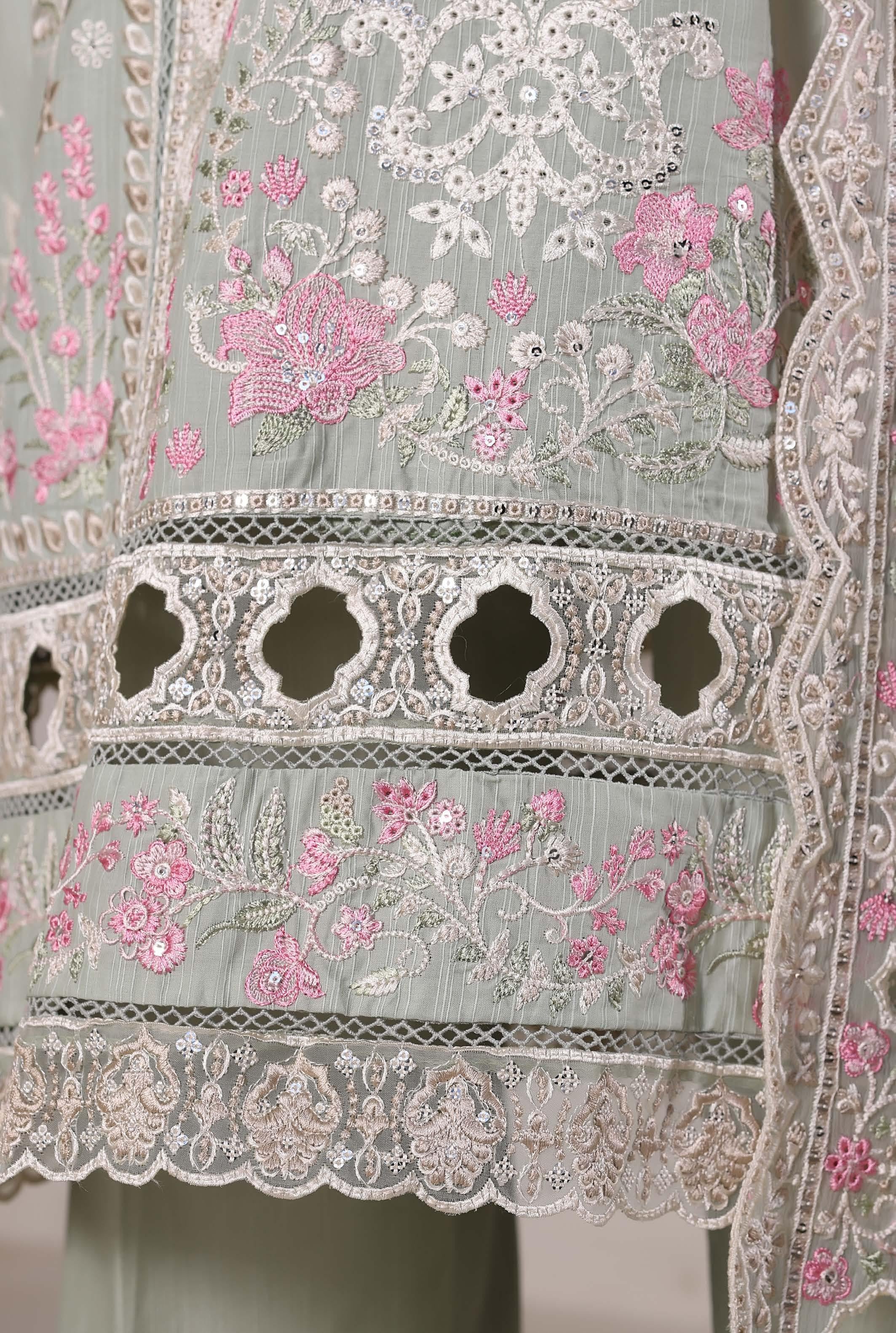 Sadabahar Luxury SlubViscous Lawn Embroidery With Chiffon Embroidery Dupatta Stitched Vol-01 Collection 2026. LEL-10