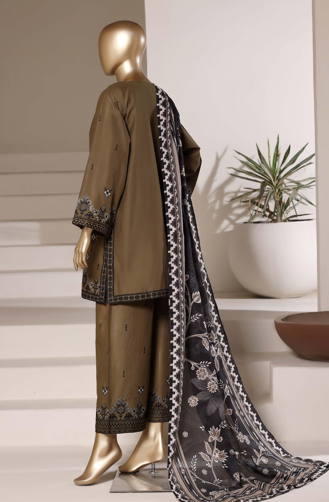 Sadabahar Luxury Eclair Solid  Textured Lawn Embroidery With Digital Printed Lawn Dupatta 3Piece Stitched Eid Festive Edition Collection 2026. D#-03