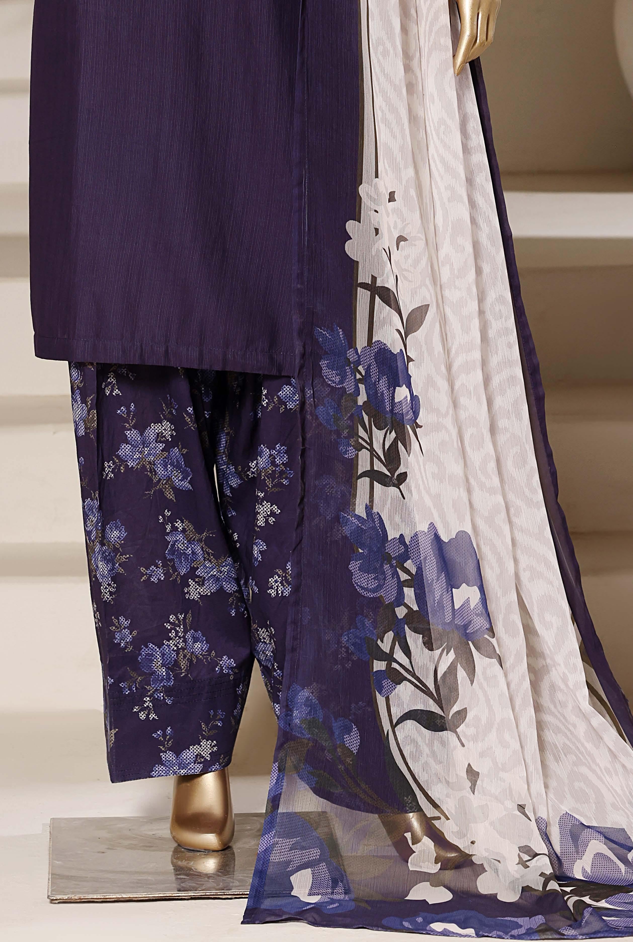Sadabahar Luxury Eclair Solid  Textured Lawn Embroidery With Digital Printed Chiffon Dupatta With Printed Farshi Shalwar 3Piece Stitched Festive Edition Collection 2026. D#-03