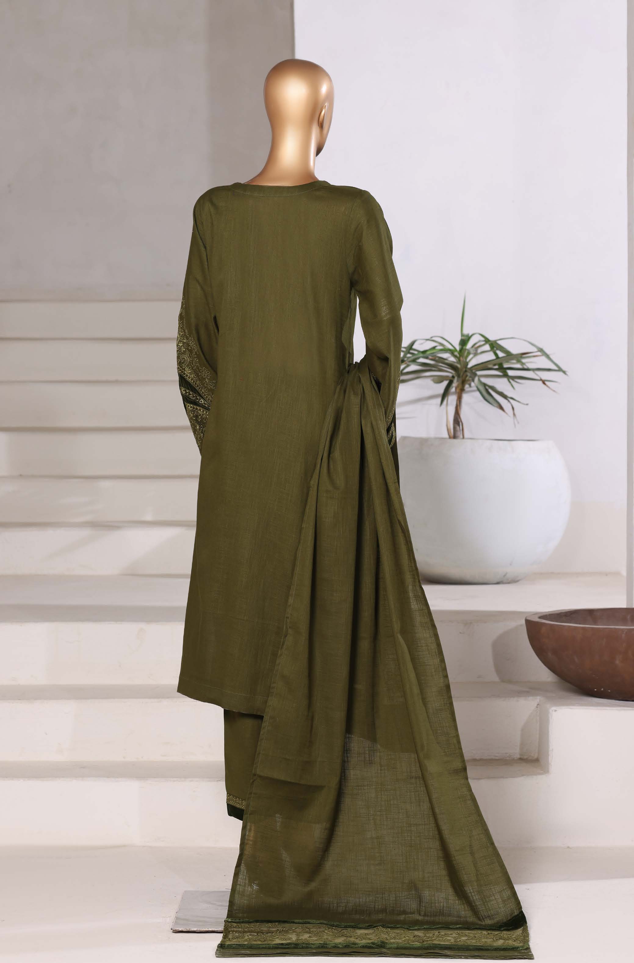 Sadabahar Stitched Premium Winter Cross Slub Texture Fabric With Velvet Collection 2025 CSTV -07