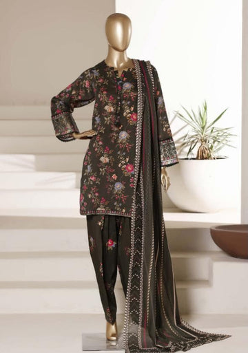 Sadabahar Malika Embroidery Lawn Short Length With Shalwar With Lawn Printed Dupatta  3Piece Stitched Vol-01 Collection 2026 D#04