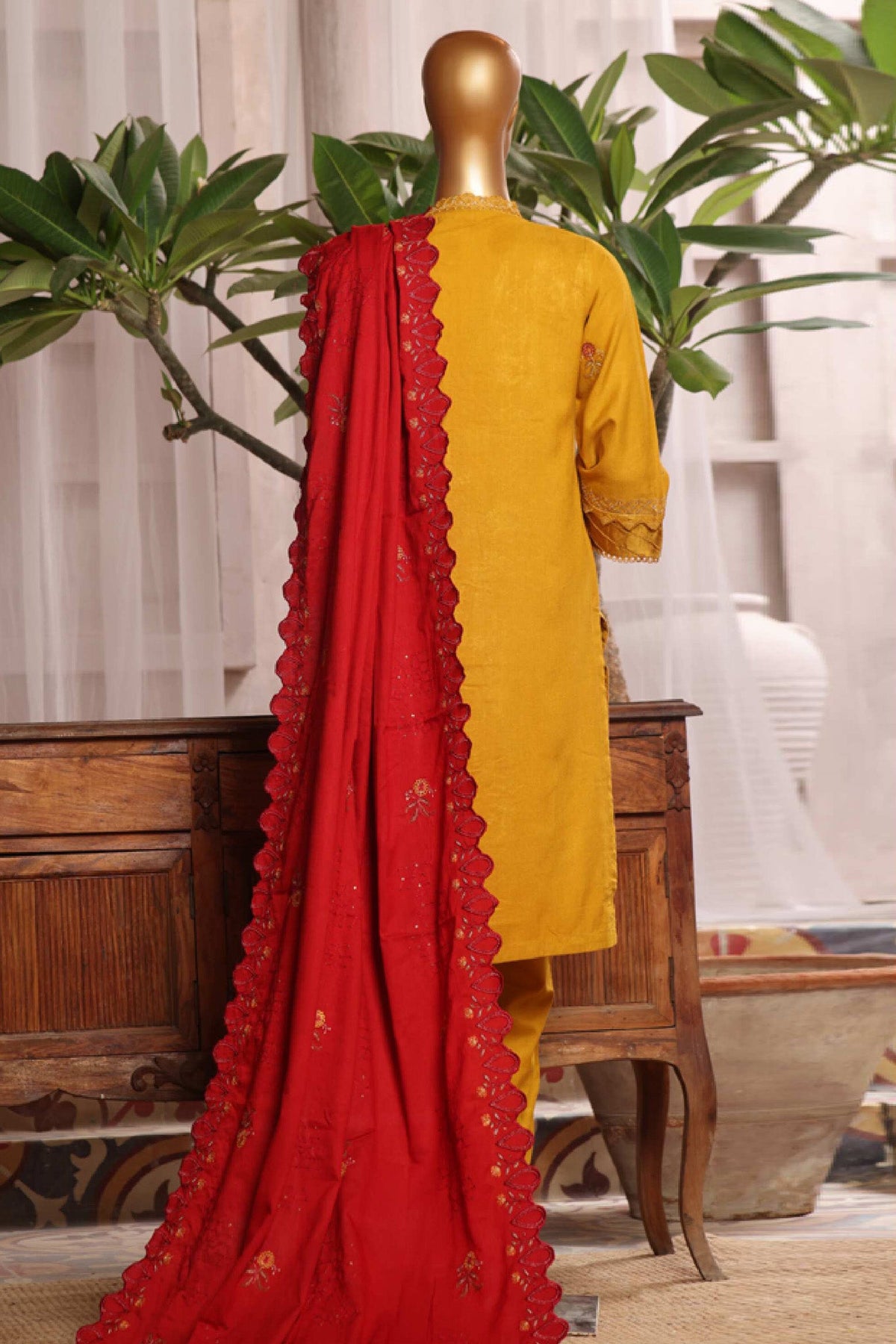 Bin Saeed Luxury Embroidery Dhank 3Piece Stitched Collection 2025 D#-02