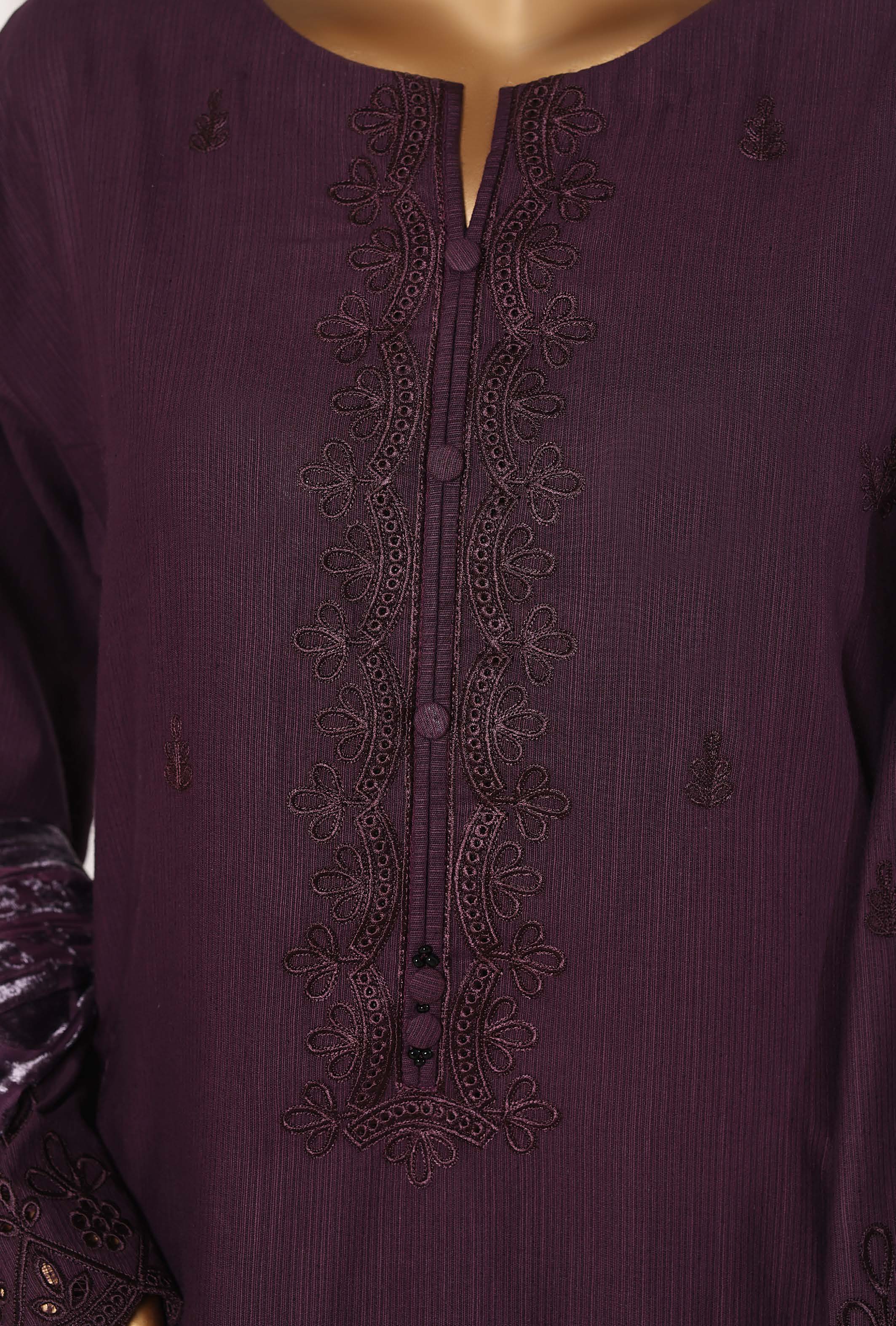 Sadabahar Stitched Embroidery Khaddar 3Piece With Palachi Shwal Collection 2025 LEKP -05