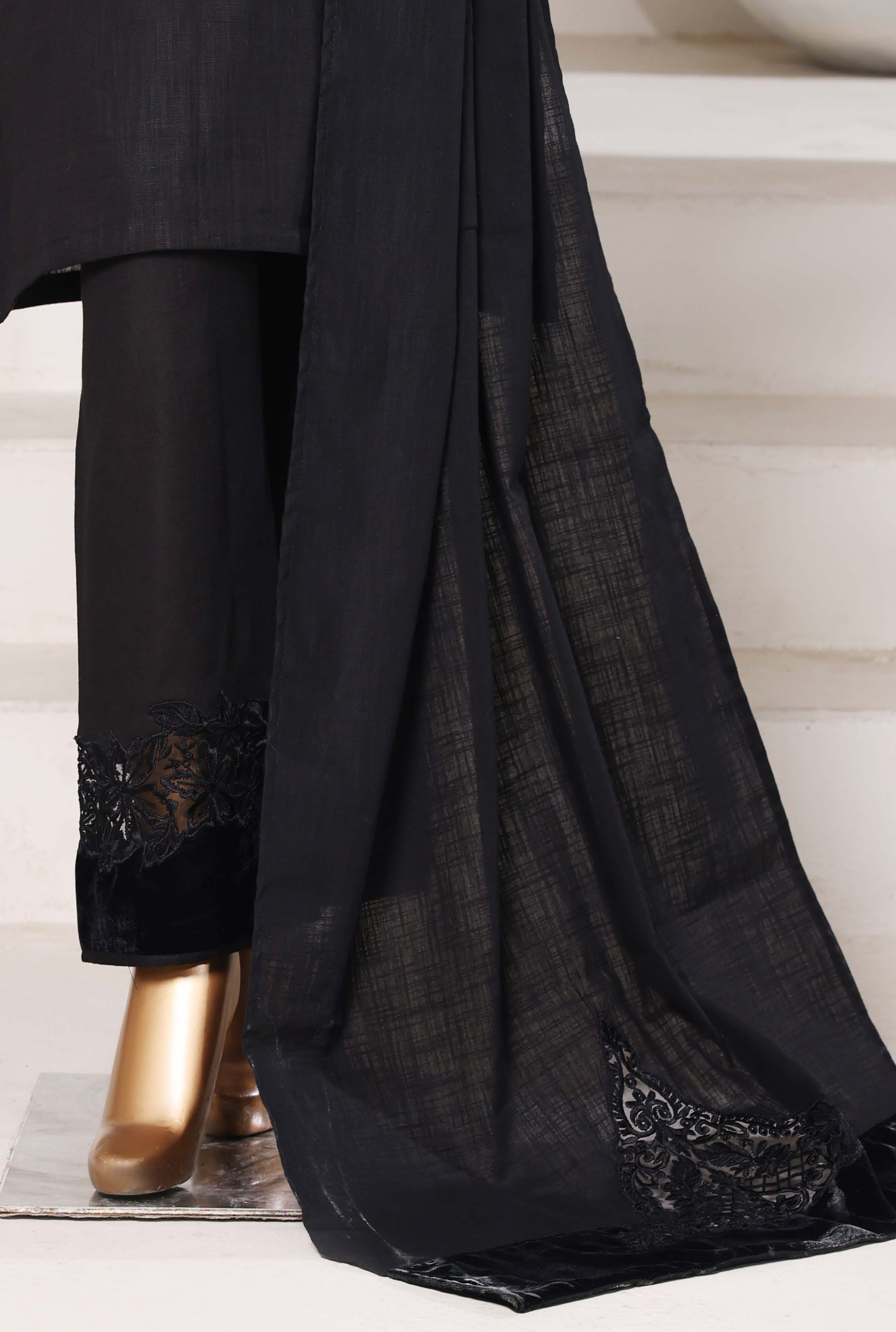 Sadabahar Stitched Premium Winter Cross Slub Texture Fabric With Velvet Collection 2025 CSTV -01