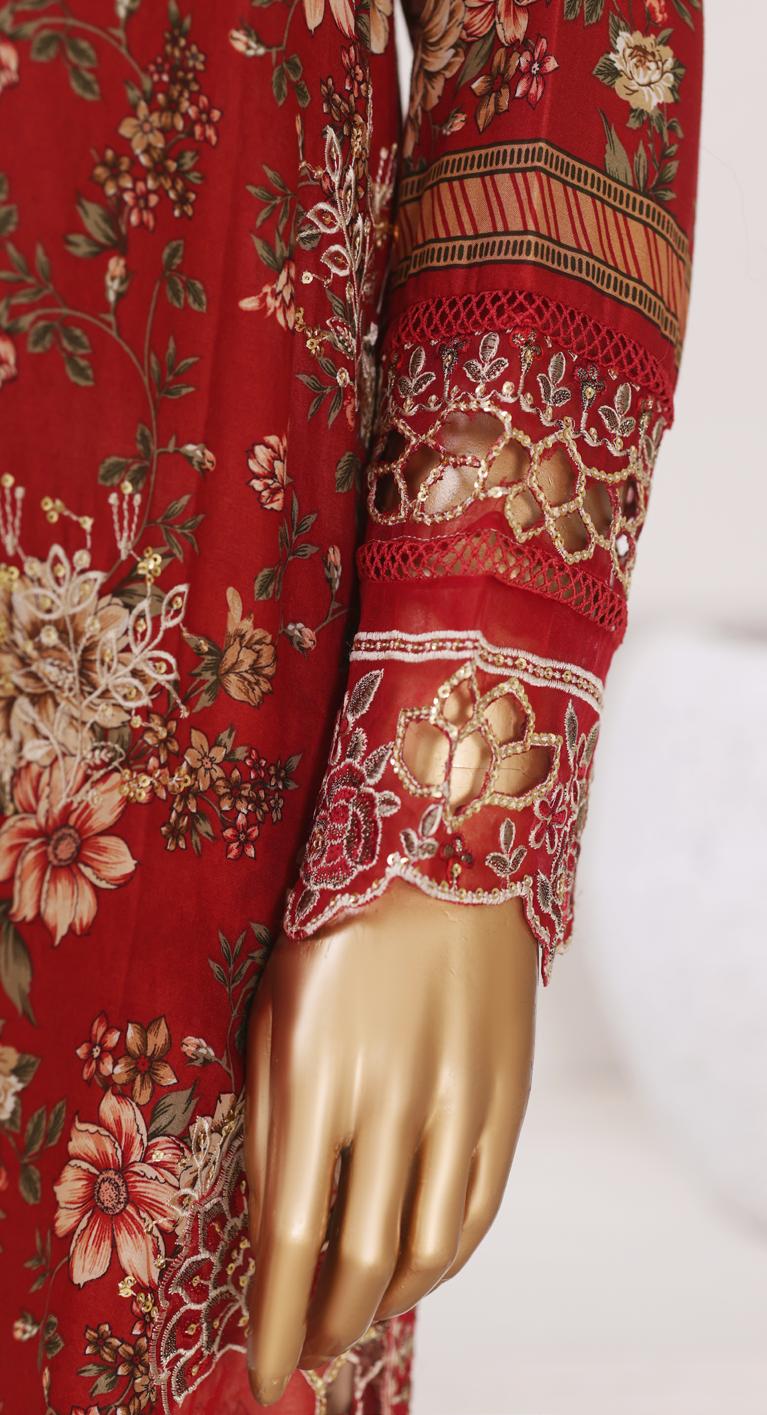 Bin Saeed Luxury Stitched Lawn Embroidery With Dupatta Embroidery 3Piece Stitched COLLECTION 2026. D-03