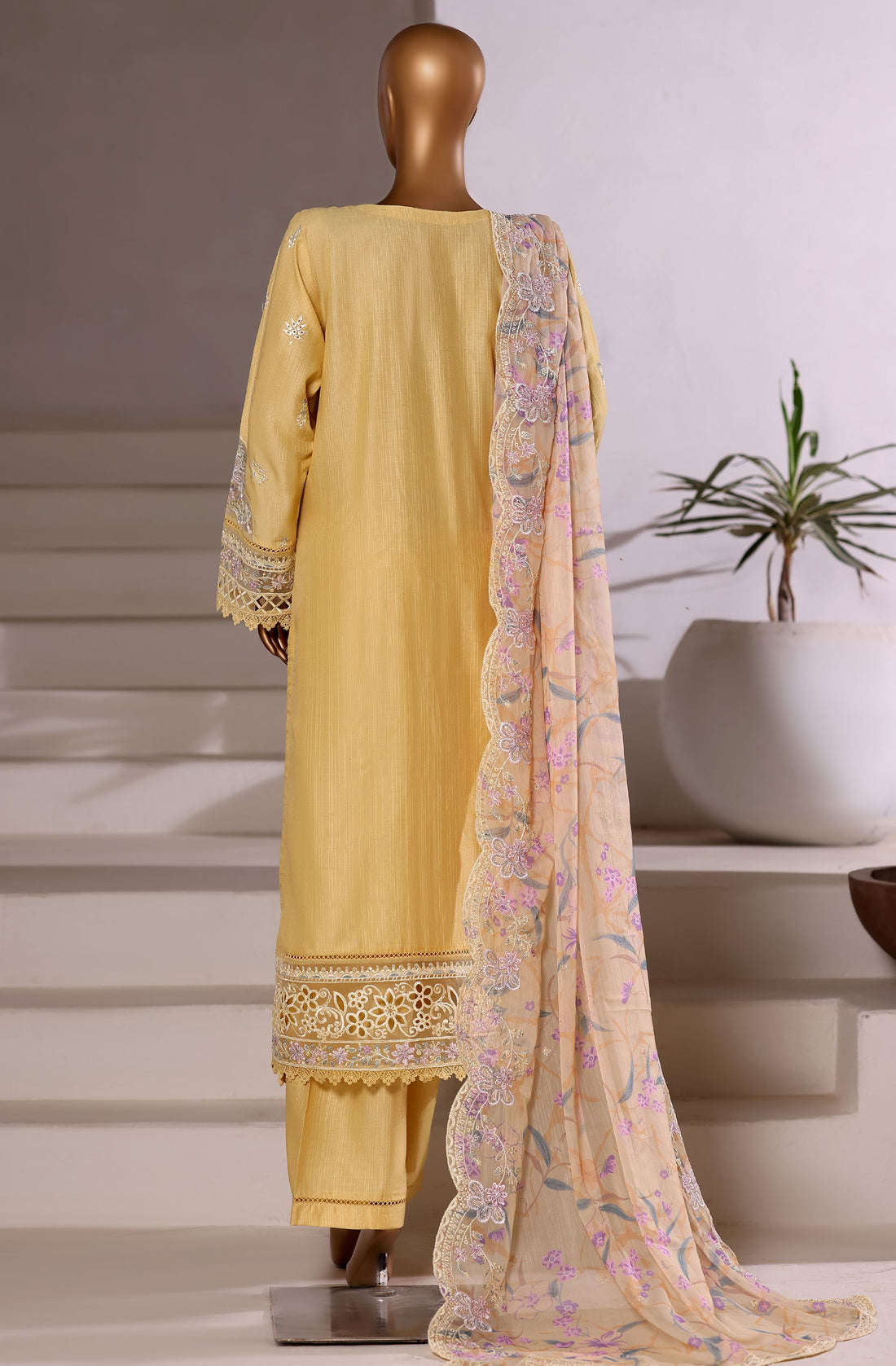 Sadabahar Luxury Viscous Embroidery With Chiffon Embroidery Dupatta Stitched Vol-01 Collection 2025. LEV-04 Lemon