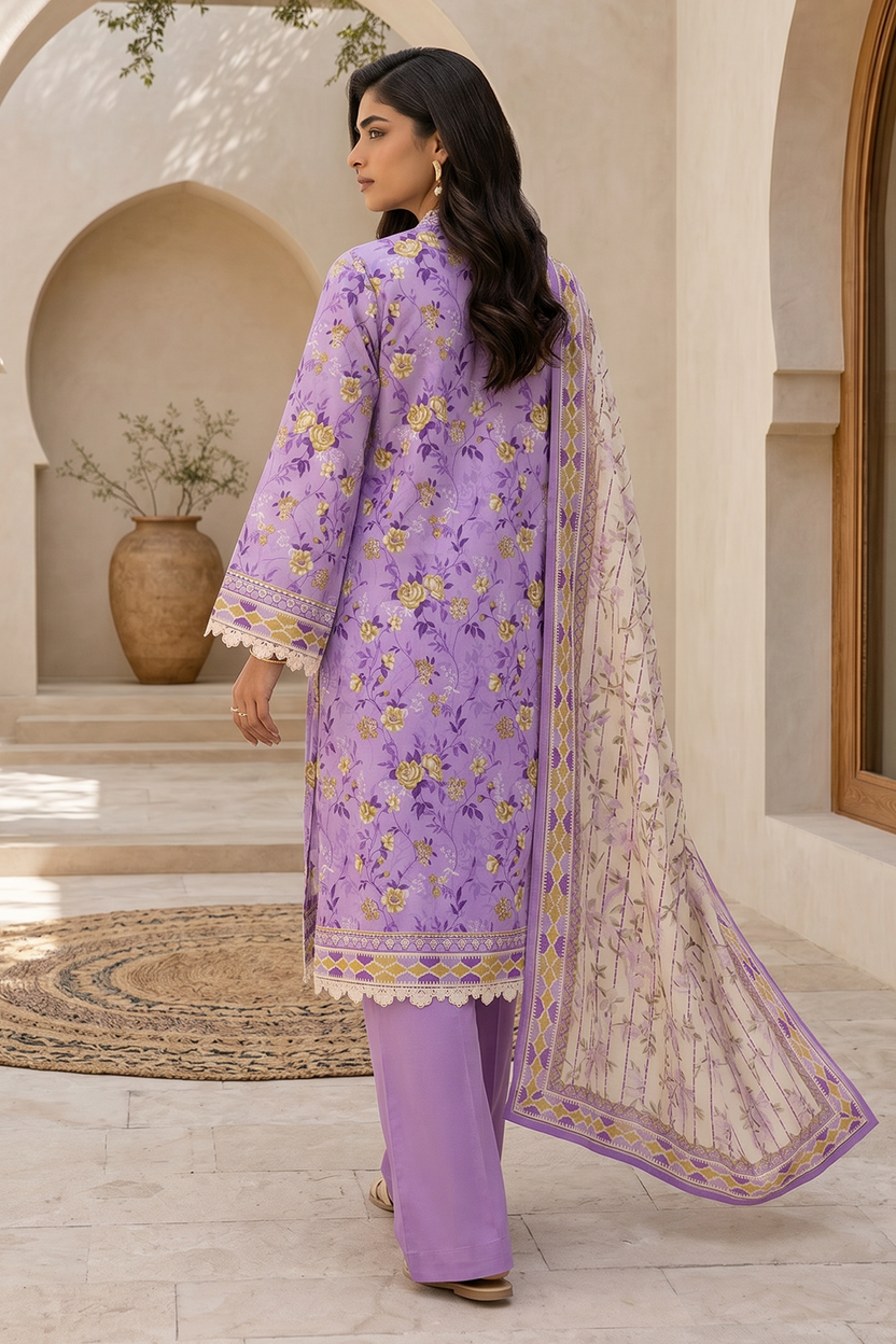 Zellbery Luxury Lawn Printed 3Piece Unstitched Collection 2026 WUS26X38061