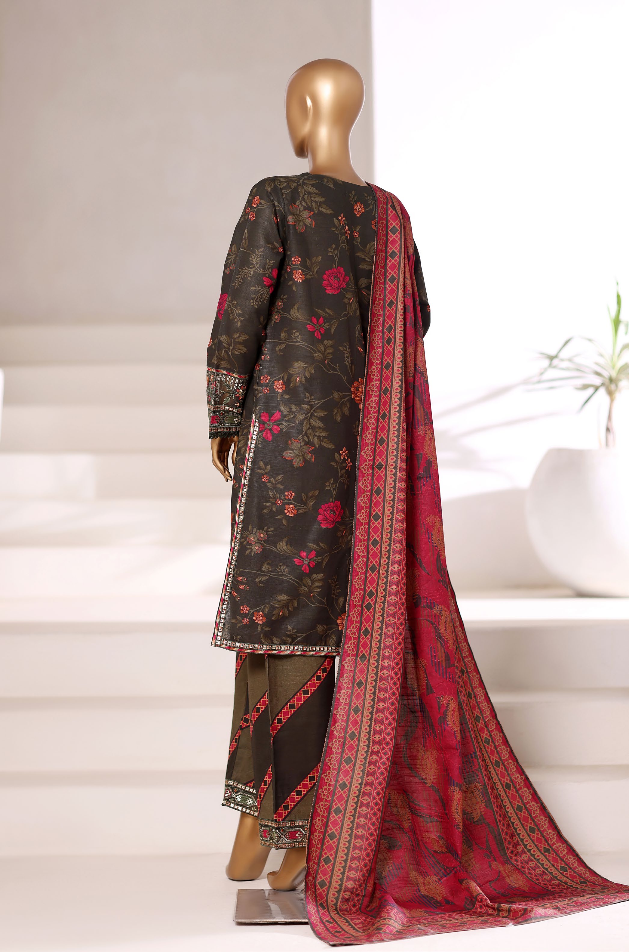 Sadabahar Malika Khaddar Short Length 3Piece Stitched Vol-02 Collection 2025. D-52 Mehandi Green