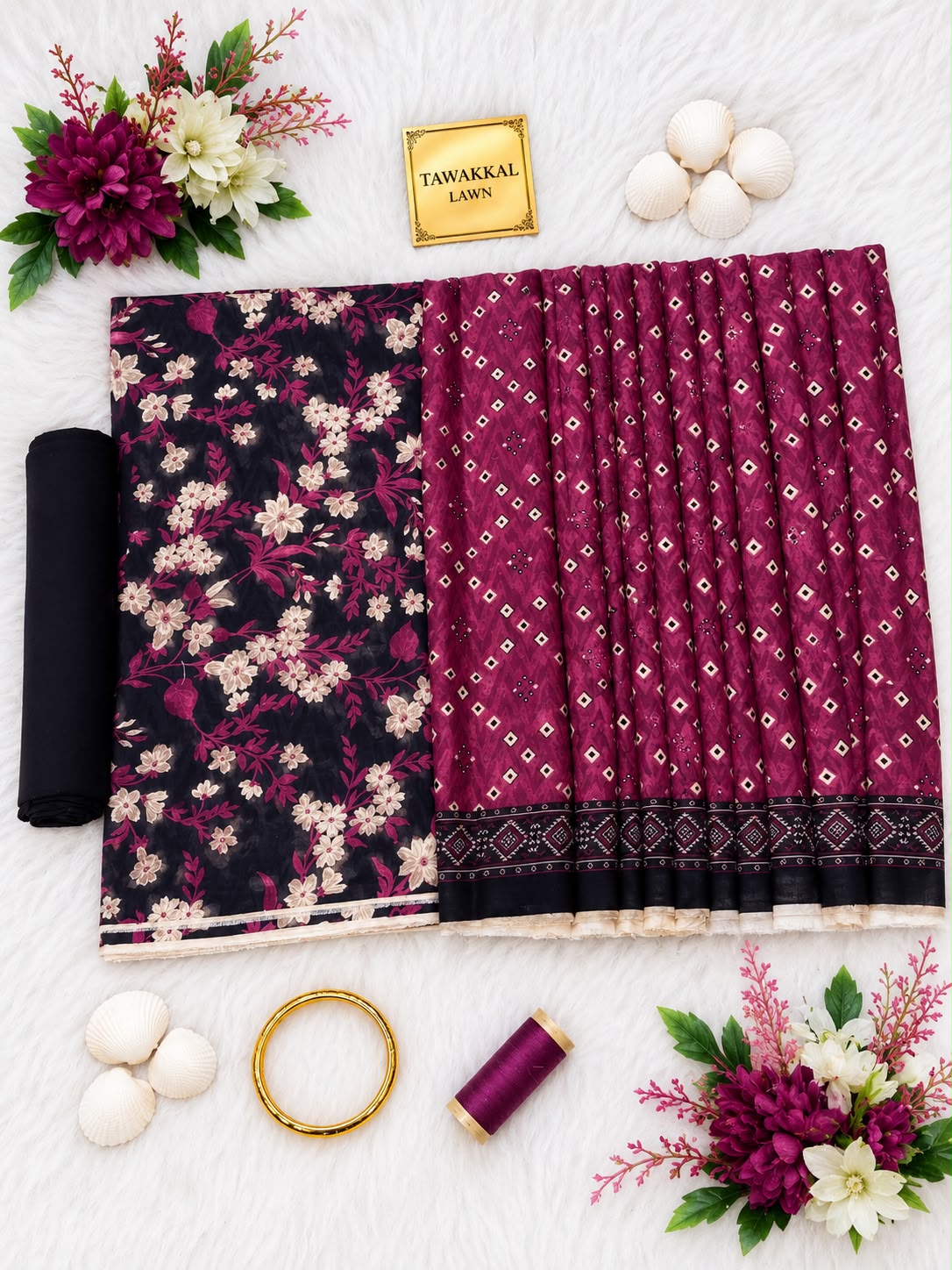 Tawakkal Luxury Lawn  Digital Printed 3Piece Unstitched_ COLLECTION 2026 D#-06