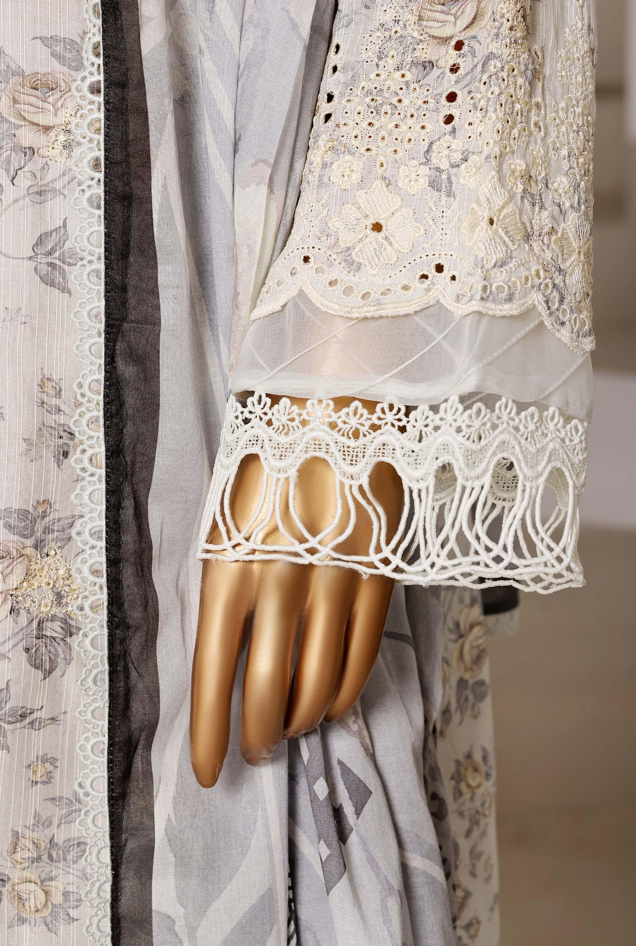 Sadabahar Luxury Fussion Lace Cut Work Lawn Embroidery 3Piece Stitched COLLECTION 2026. D-05