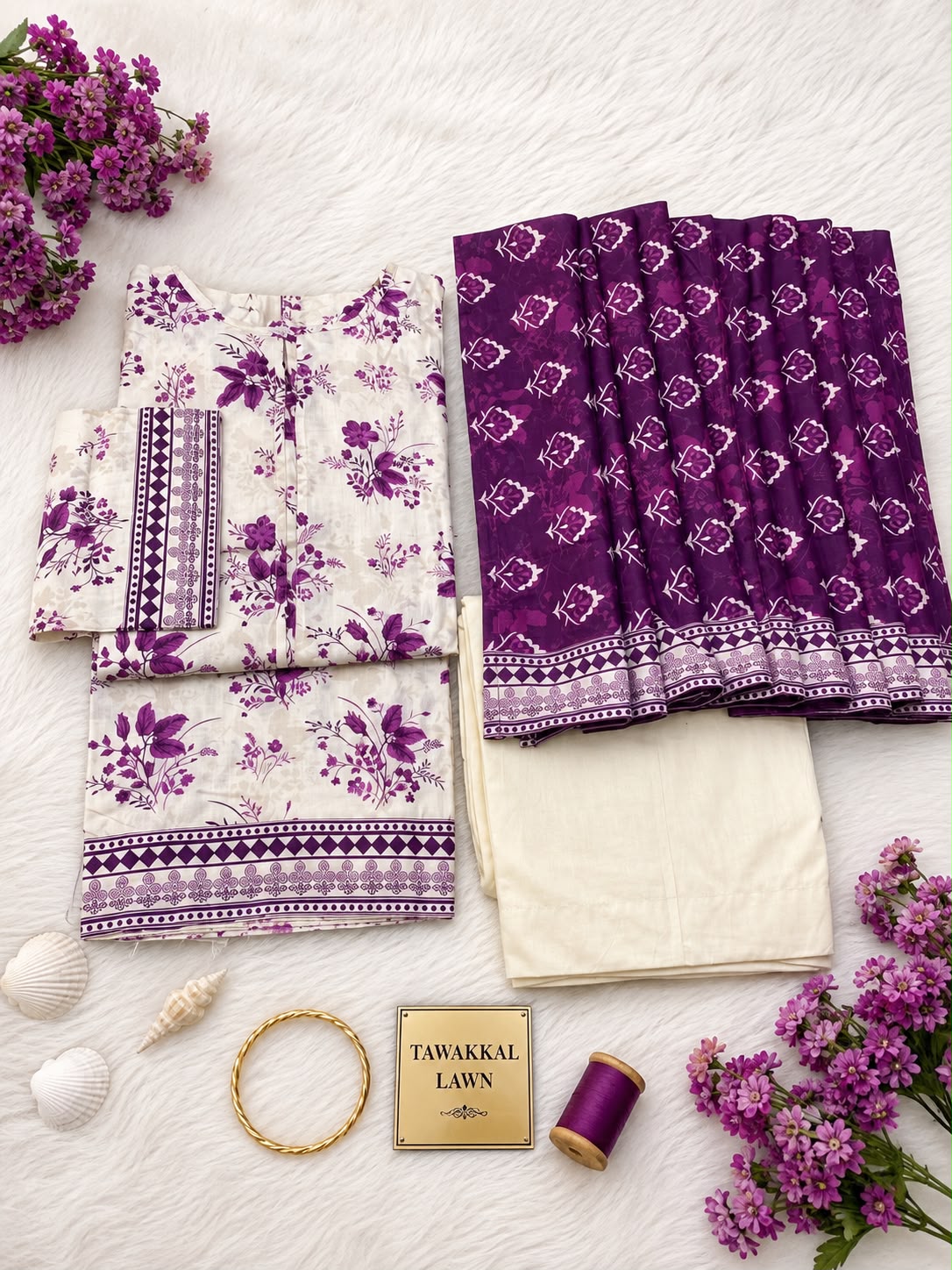 Tawakkal Luxury Lawn Printed 3pcs Stitched Vol-01 3Piece Stitched COLLECTION 2026 D#-19