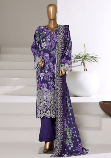 SADABAHAR RTW FUSION LASER CHICKENKARI EMBROIDERED KHADDAR 3PIECE COLLECTION 2025 SFKE -02