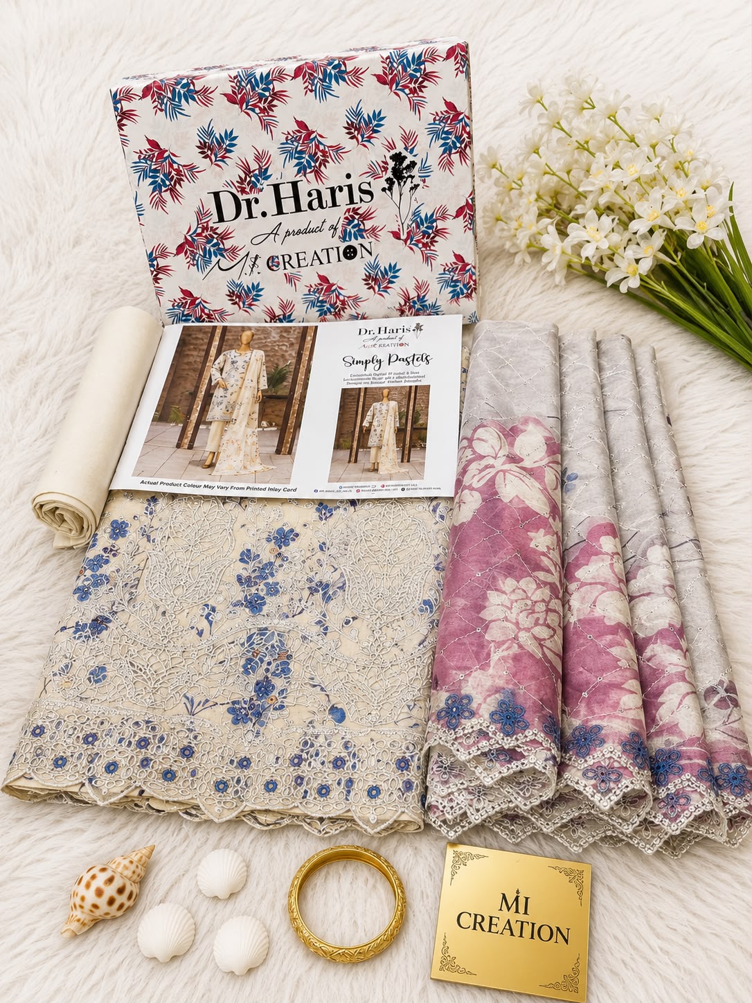 Simply Pastles By Dr Haris Mi Creation 3Piece Unstitched Collection 2026 D#-02