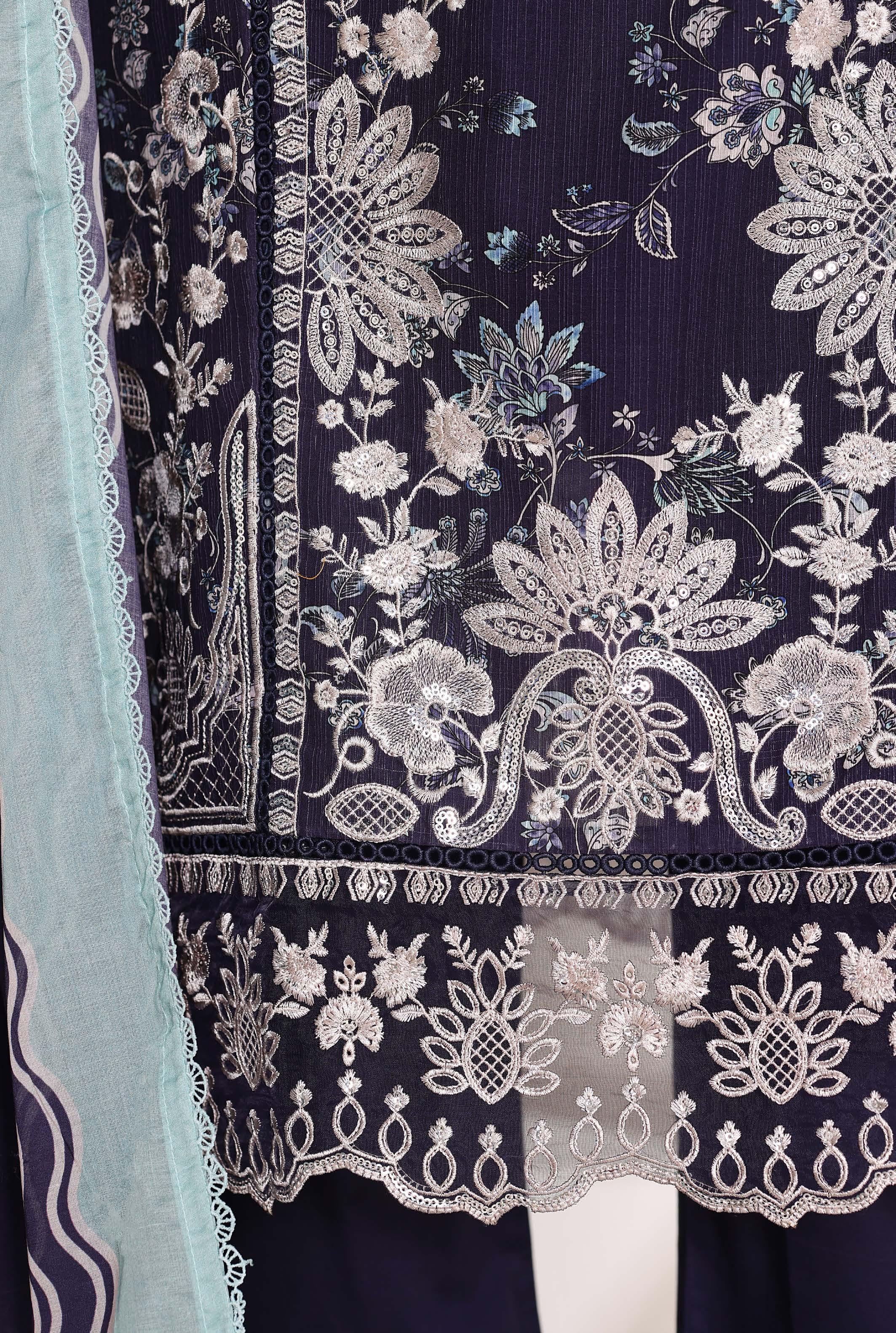 Sadabahar Luxury Signature  Lawn Embroidery 3Piece Stitched Vol-04 COLLECTION 2026. D-09