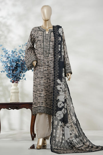 Bin Saeed Stitched 3 Piece Embroidery Lawn Long Length With Broad Flapper Eid Edition Collection 2026 D#16
