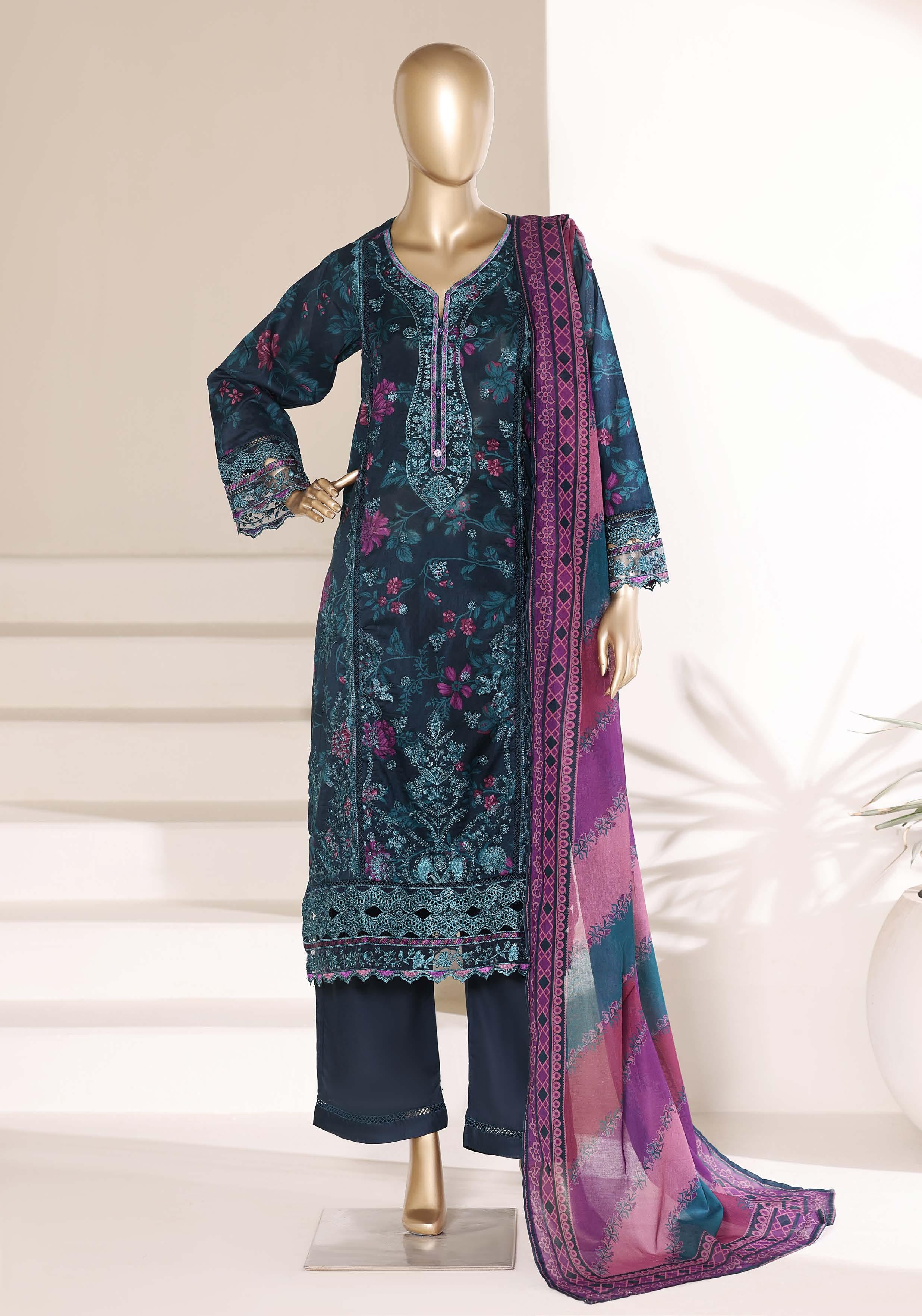 Sadabahar Luxury Signature  Lawn Embroidery 3Piece Stitched Vol-04 COLLECTION 2026. D-12
