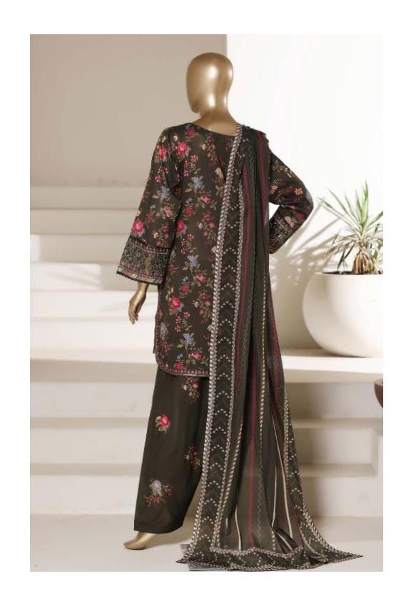 Sadabahar Malika Embroidery Lawn Short Length With Shalwar With Lawn Printed Dupatta  3Piece Stitched Vol-01 Collection 2026 D#04