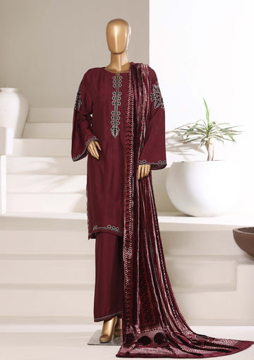 Sadabahar Stitched Embroidery Viscous 3Piece With Palachi Shwal Collection 2025 LEVP -02