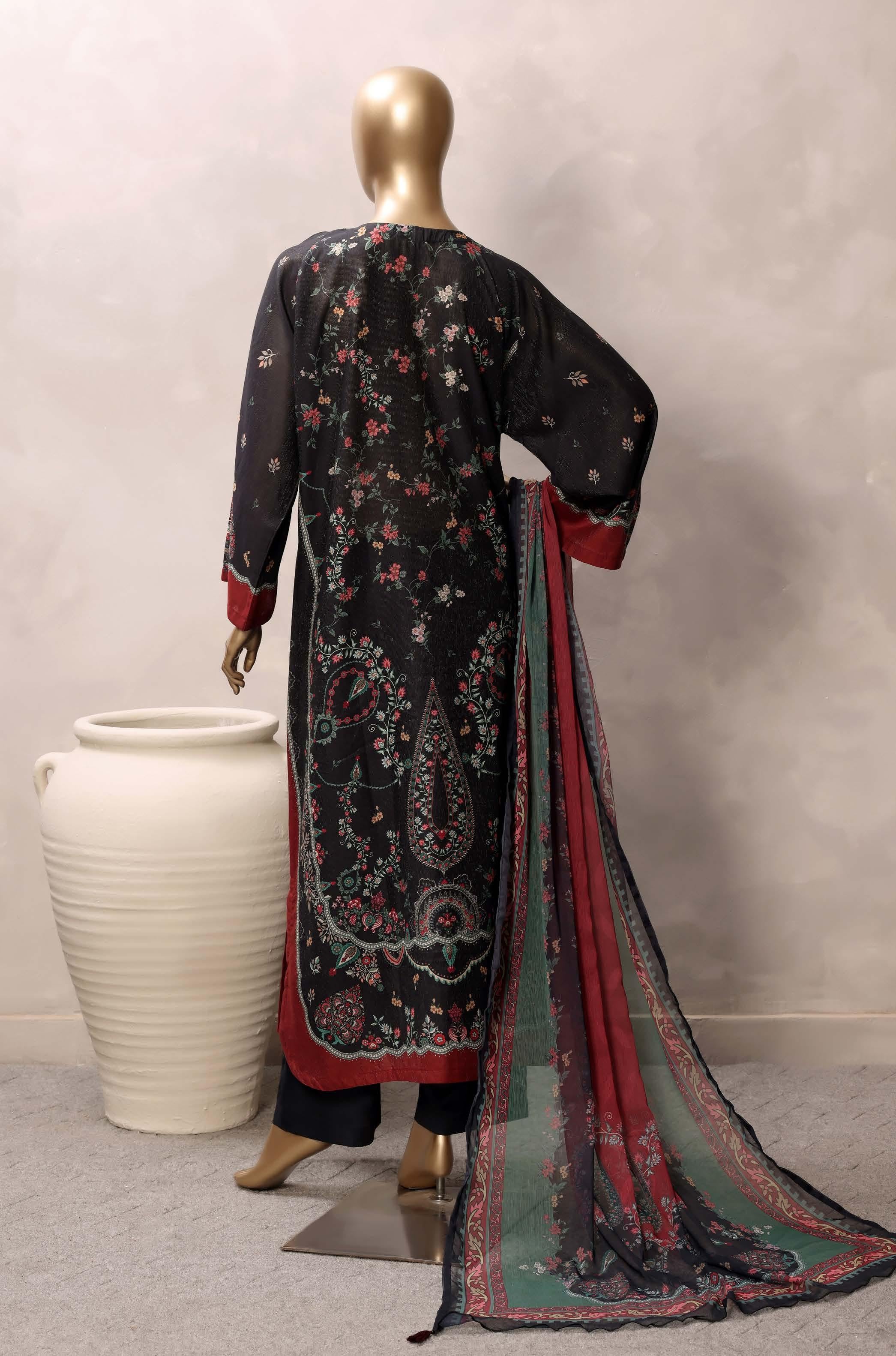 Sadabahar Luxury Chimti Lawn 3Piece Ready To Wear Kaftan Collection KFL-1004