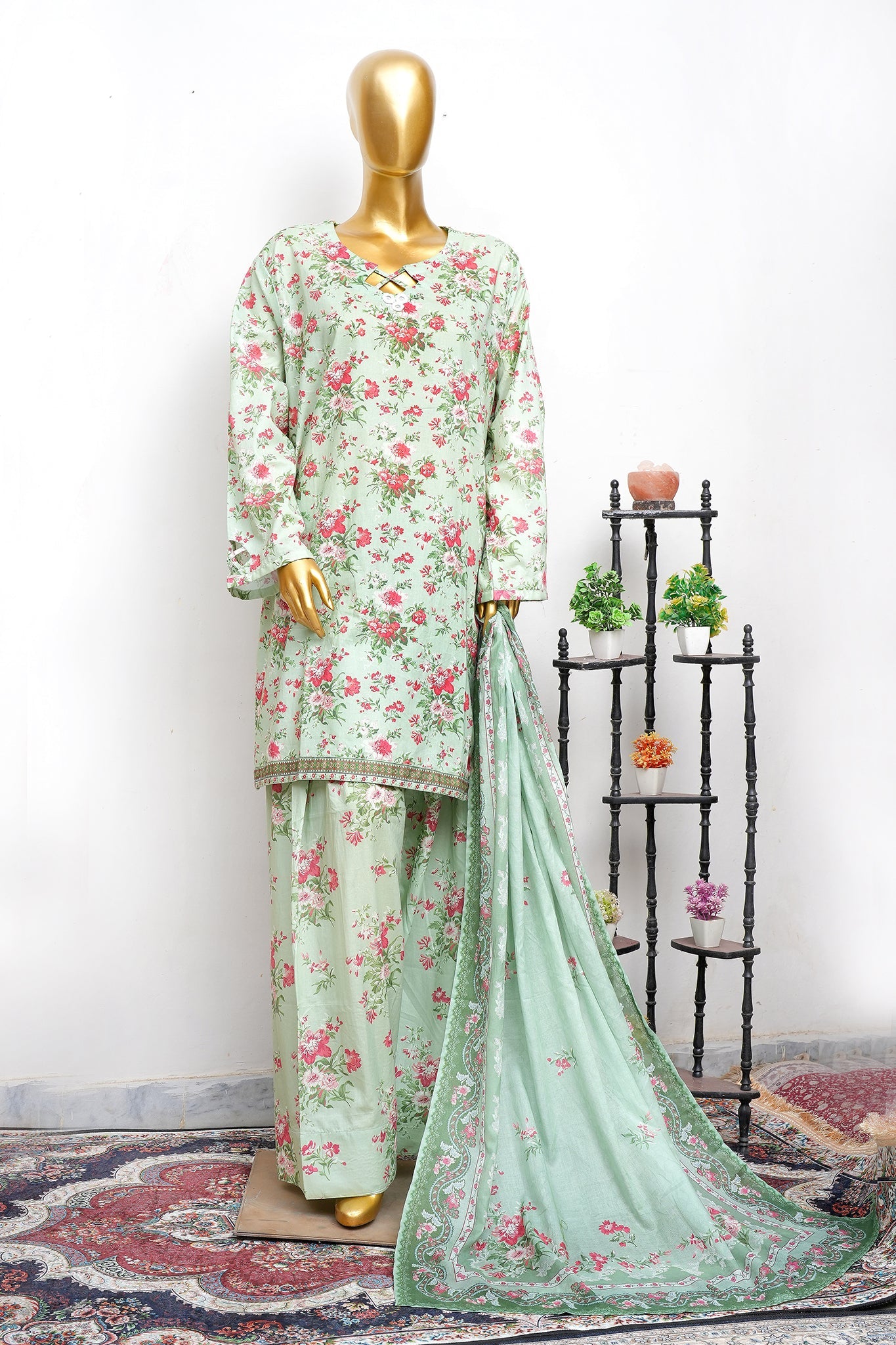 BIN SAEED Luxury Lawn Printed With Farshi Shalwar 3Piece Stitched COLLECTION 2026 D-#23