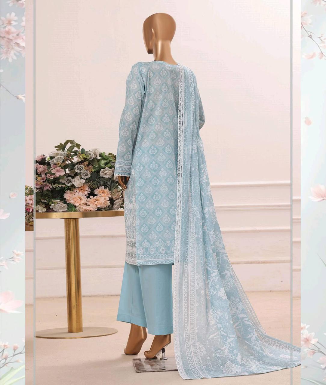 HZ Textiles Luxury Printkari Embroidered Lawn Suit Stitched 3 Piece 2026 D#-02