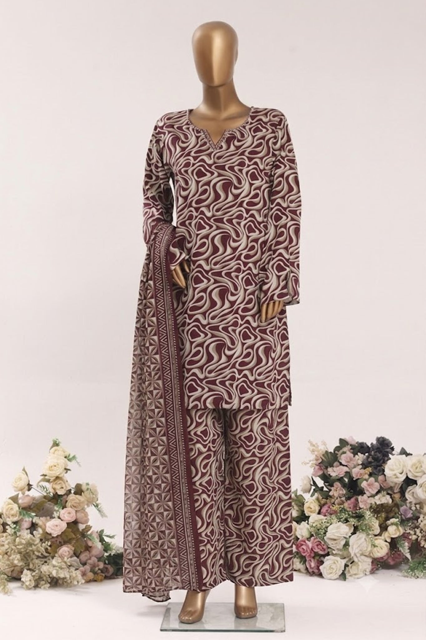 BIN SAEED Luxury Lawn Printed With Farshi Shalwar 3Piece Stitched COLLECTION 2026 D-#11