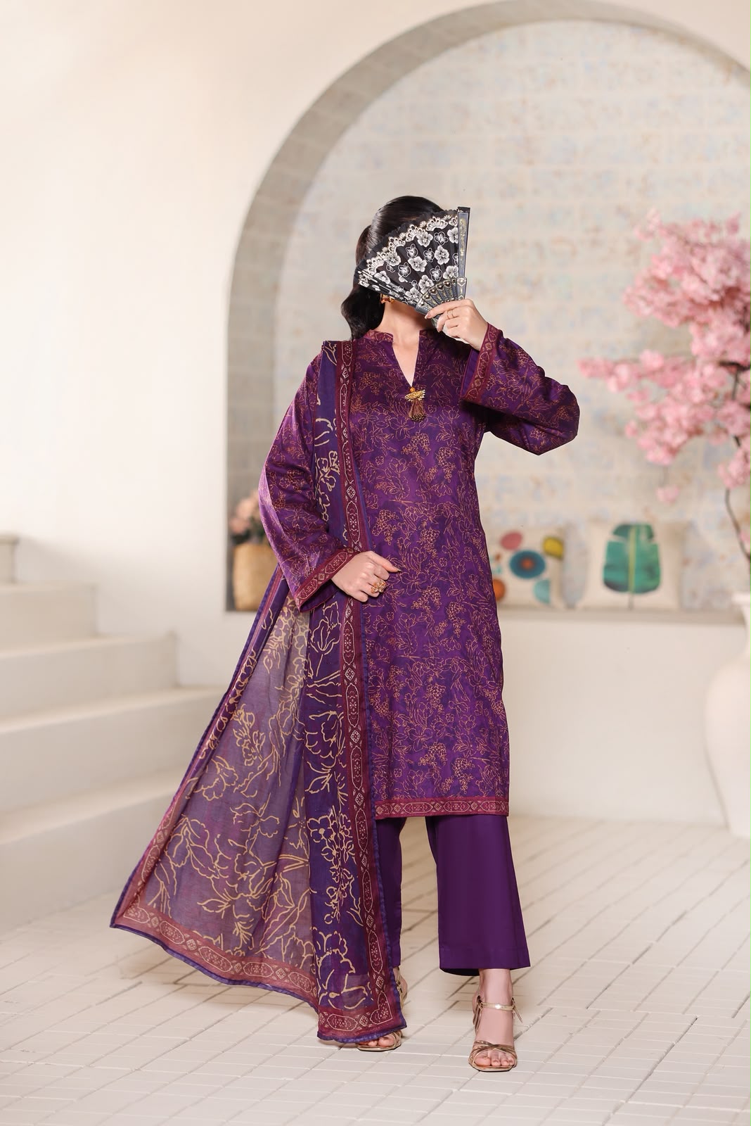 Aizal Luxury Lawn Printed Vol-1 3Piece Stitched Collection 2026 D#-01