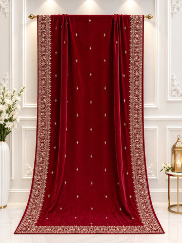 Exclusive Velvet 9000 Micro Shwal Dupatta Collection (Redish Mahroon)