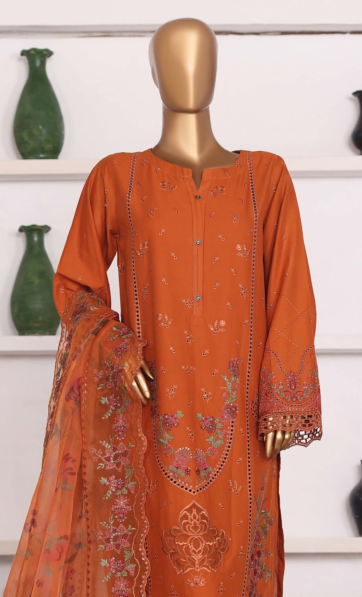 Hz Muse Luxury Heavy Embroidery Festive 3Piece Stitched Collection 2026 D#-04
