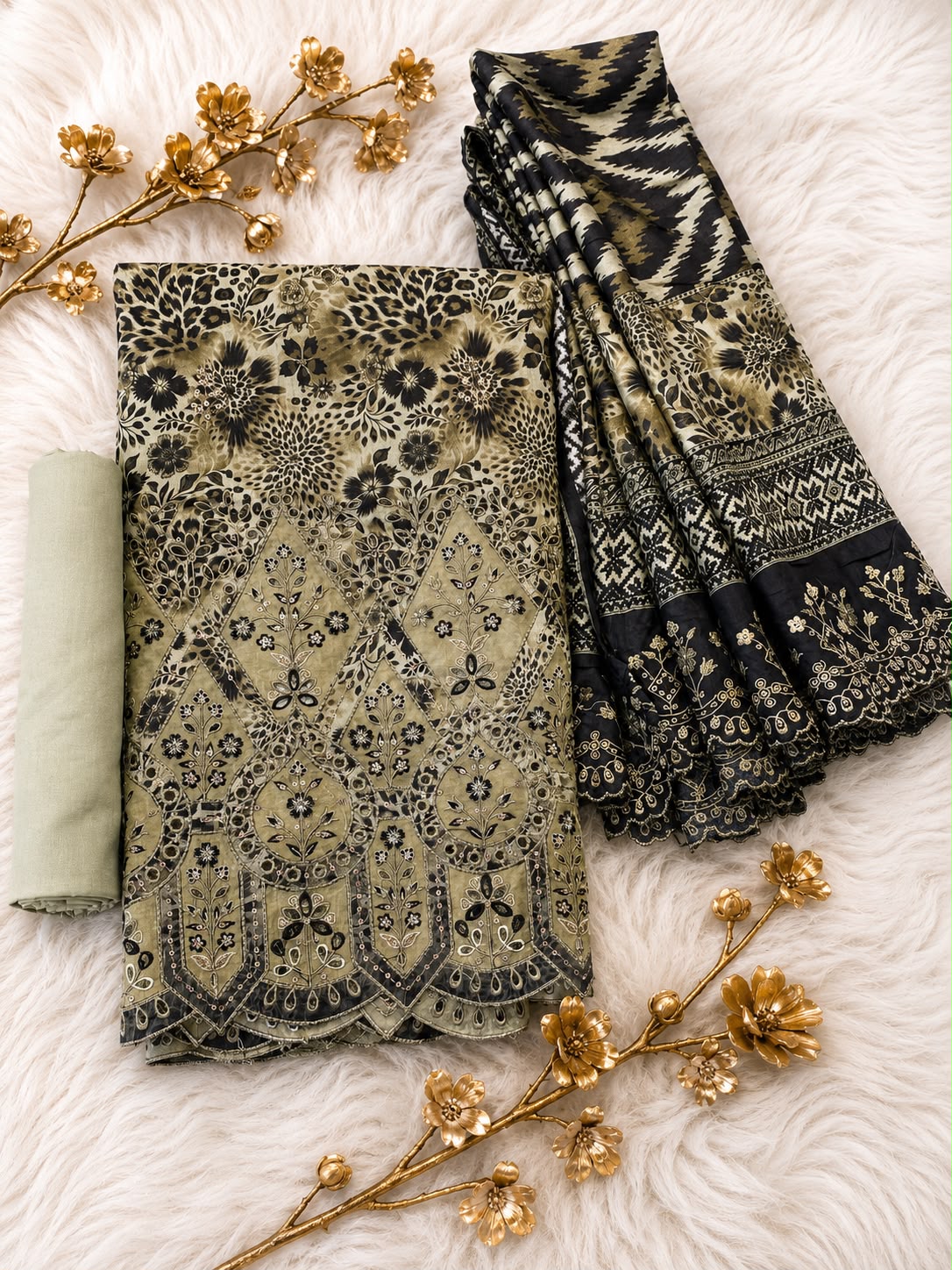 BIN SAEED Luxury Lawn  Embroidery 3Piece Unstitched COLLECTION 2026 D#12