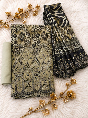 BIN SAEED Luxury Lawn  Embroidery 3Piece Unstitched COLLECTION 2026 D#12