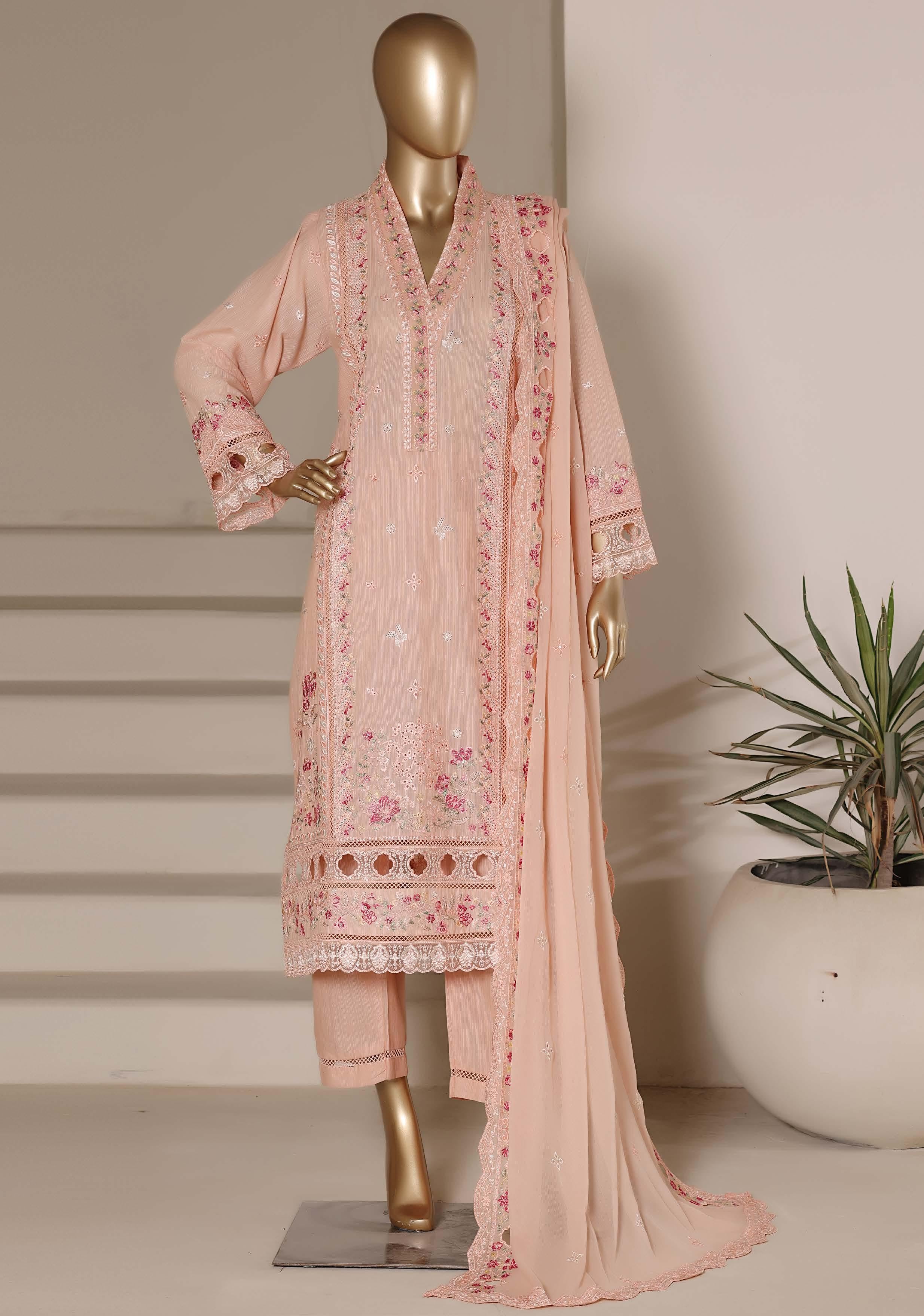 Sadabahar Luxury SlubViscous Lawn Embroidery With Chiffon Embroidery Dupatta Stitched Vol-01 Collection 2026. LEL-17
