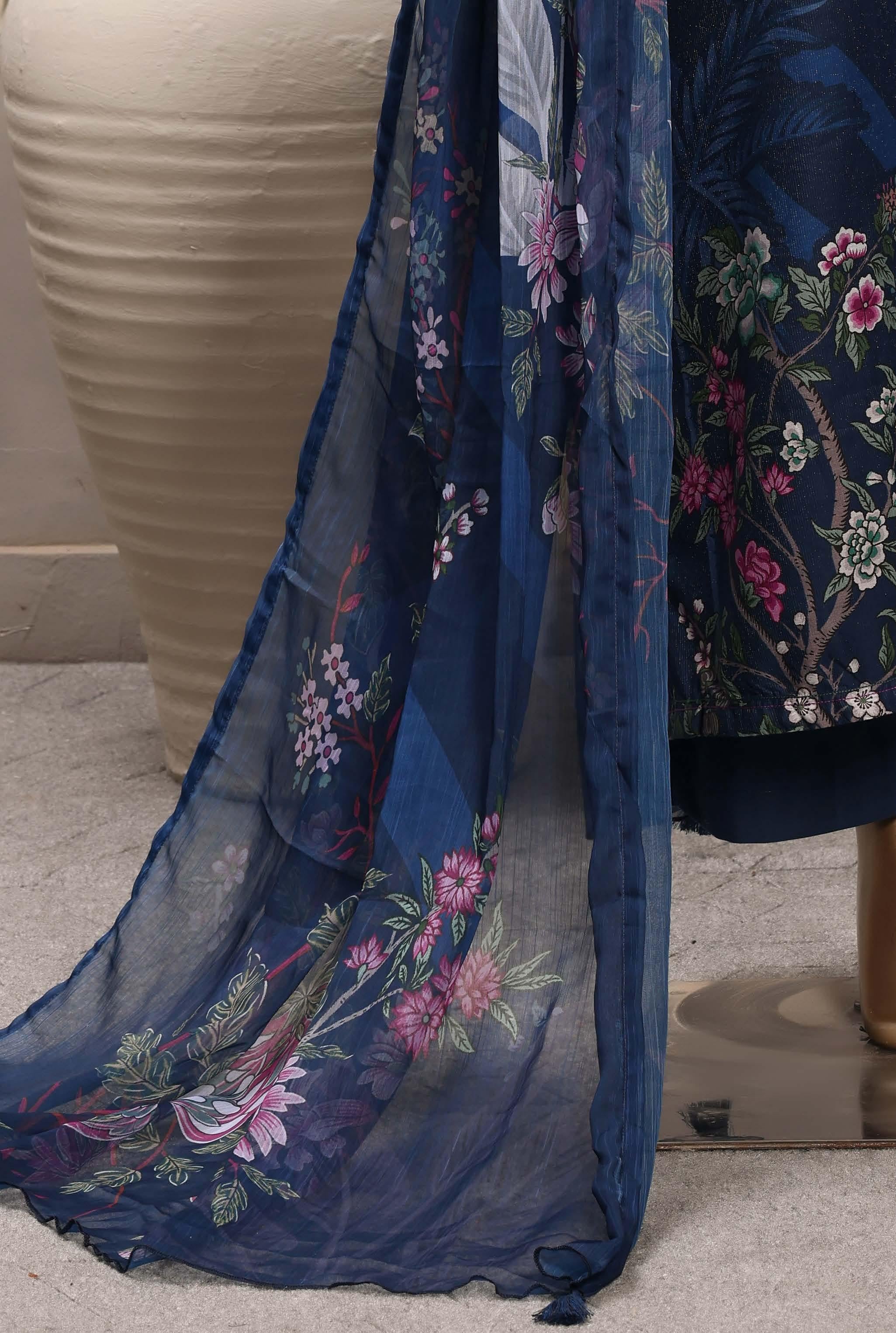 Sadabahar Luxury Chimti Lawn 3Piece Ready To Wear Kaftan Collection KFL-1007