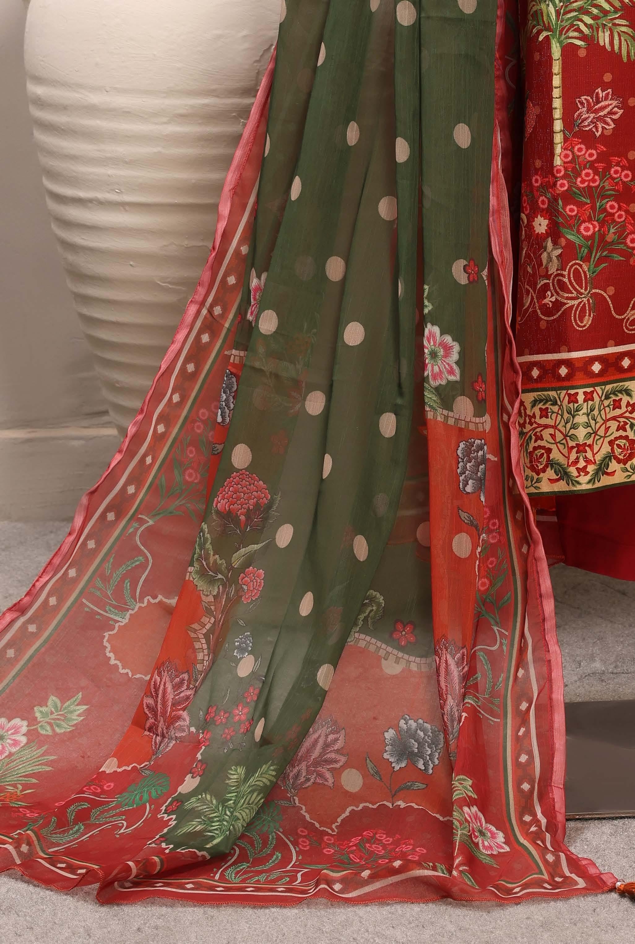Sadabahar Luxury Chimti Lawn 3Piece Ready To Wear Kaftan Collection KFL-1002