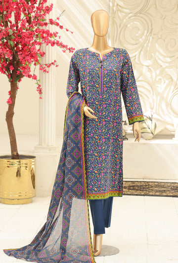 Summer Shades by HZ Textiles Digital Printed Lawn Suit Unstitched 3 Piece Collection 2026 D#-05