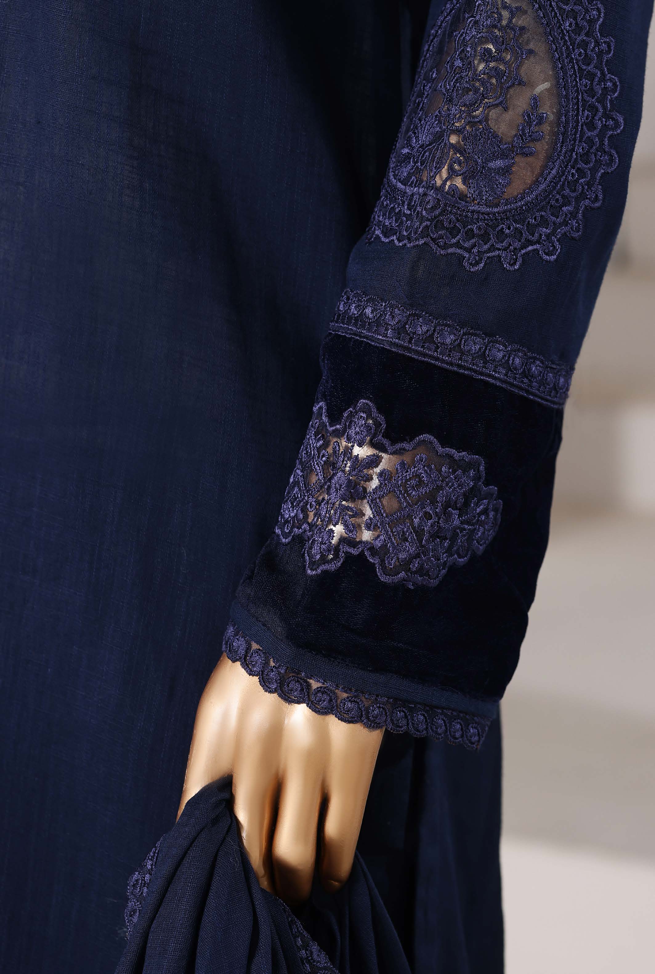 Sadabahar Stitched Premium Winter Cross Slub Texture Fabric With Velvet Collection 2025 CSTV -06