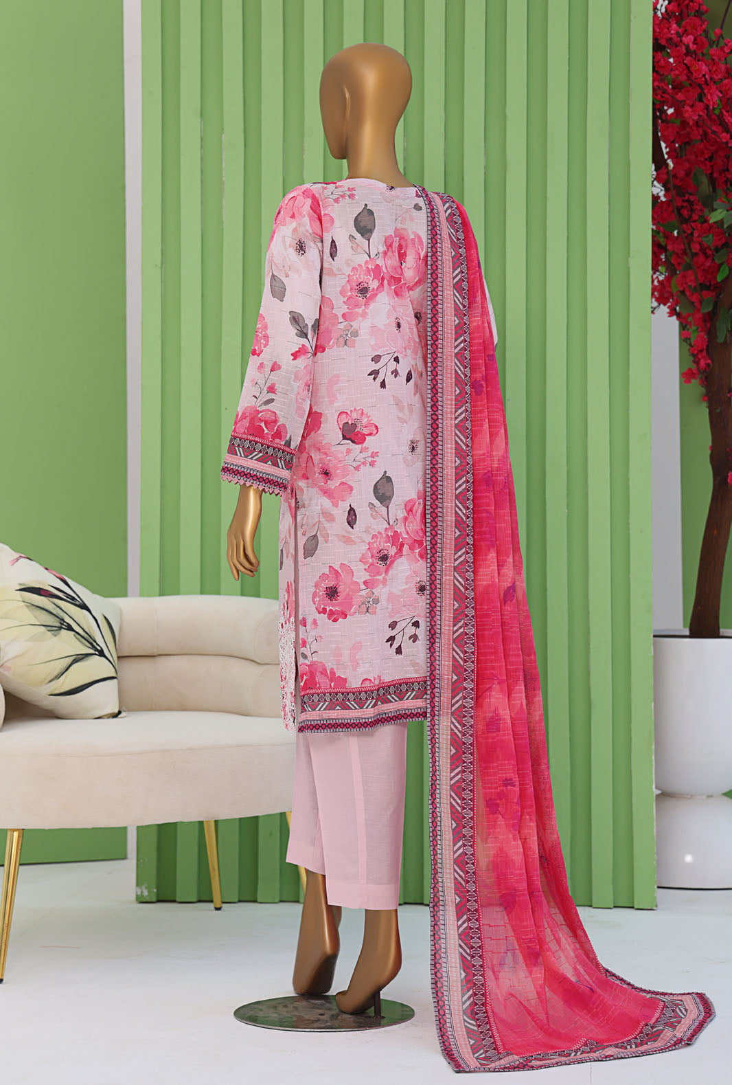 Vital By HZ Textiles Embroidered Cotton Doriya Suit Unstitched 3 Piece Collection 2025 VEC - 1264