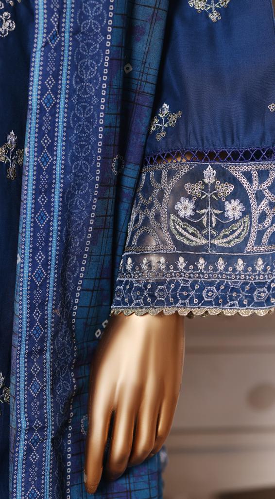 Bin Saeed Luxury Laserkari Lawn With Digital Printed Lawn Dupatta 3Piece Stitched Vol-01 Collection 2026. D#-02