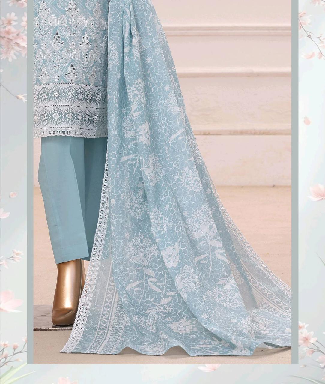 HZ Textiles Luxury Printkari Embroidered Lawn Suit Stitched 3 Piece 2026 D#-02