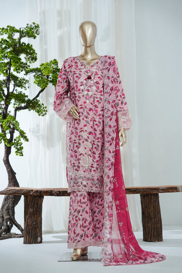 Bin Saeed Luxury Laserkari Chikenkari Lawn With Digital Printed With Embroidery Lawn Dupatta 3Piece Stitched Vol-02 Collection 2026. D#-14