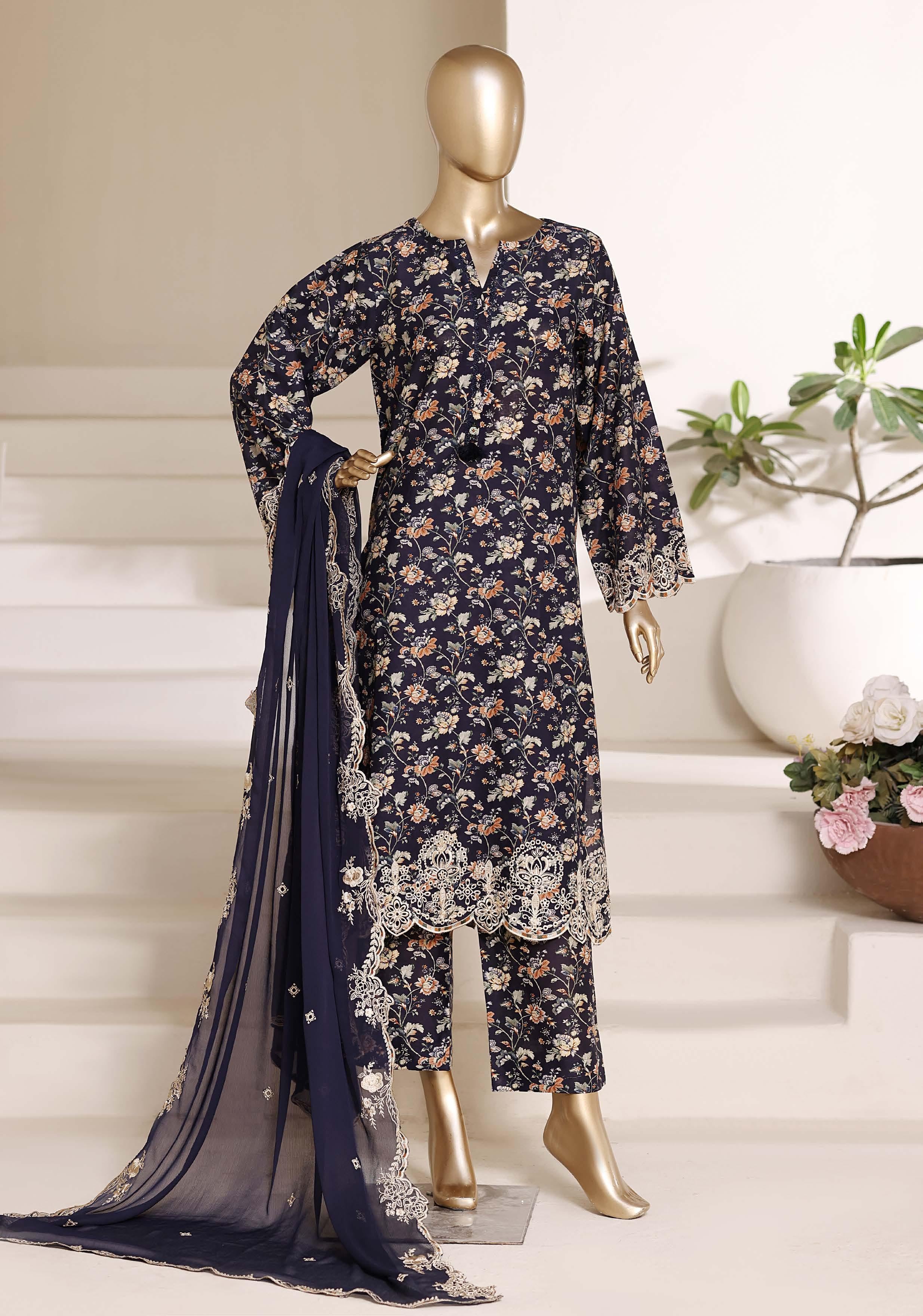 Sadabahar Luxury Regal Lawn With Chiffion Embroidery Dupatta 3Piece Stitched Vol-02 Eid Festive Edition Collection 2026. D#-06