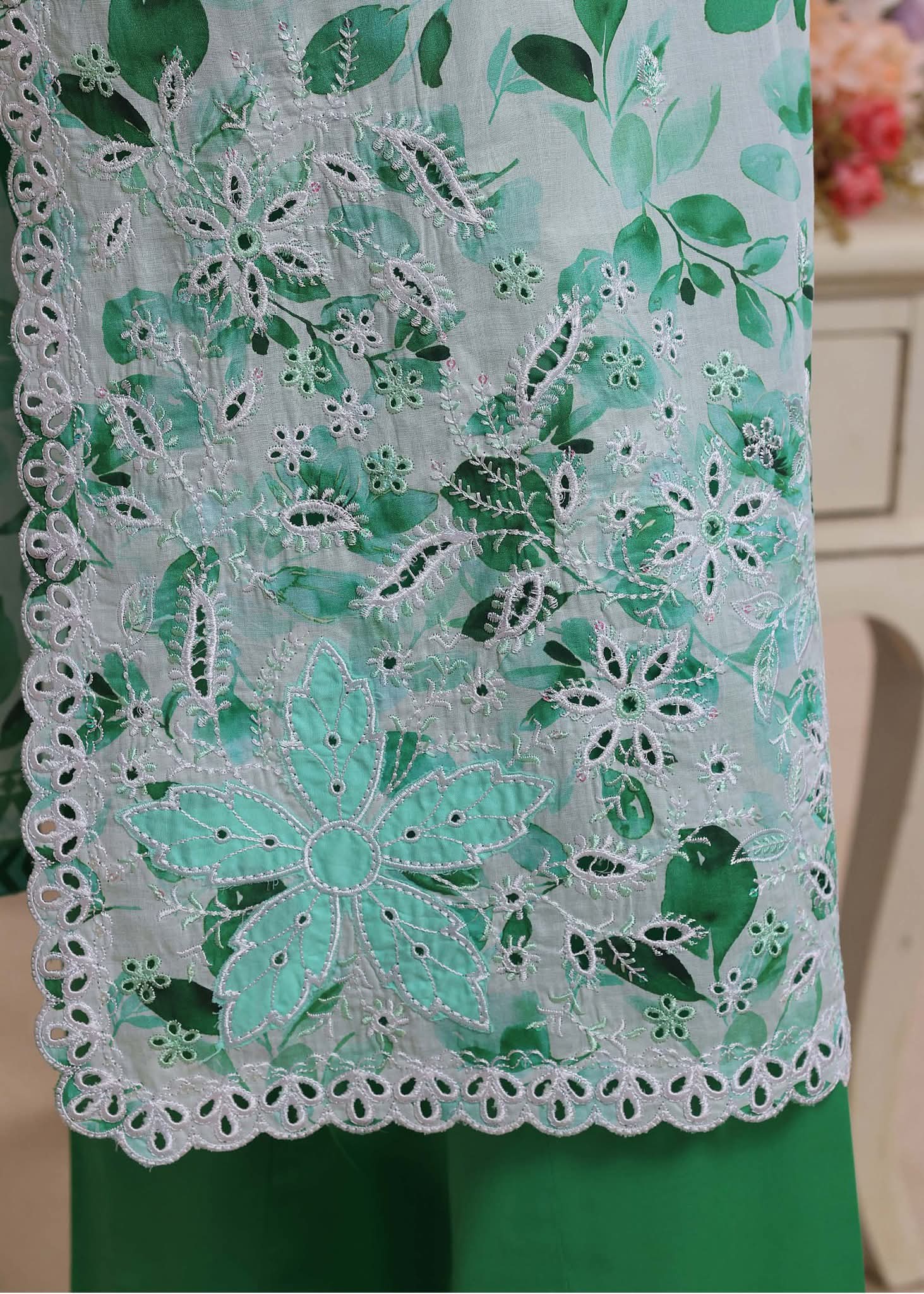 HZ Textiles Luxury Laserkari Embroidered Lawn Suit Stitched 3 Piece 2026 D#-07