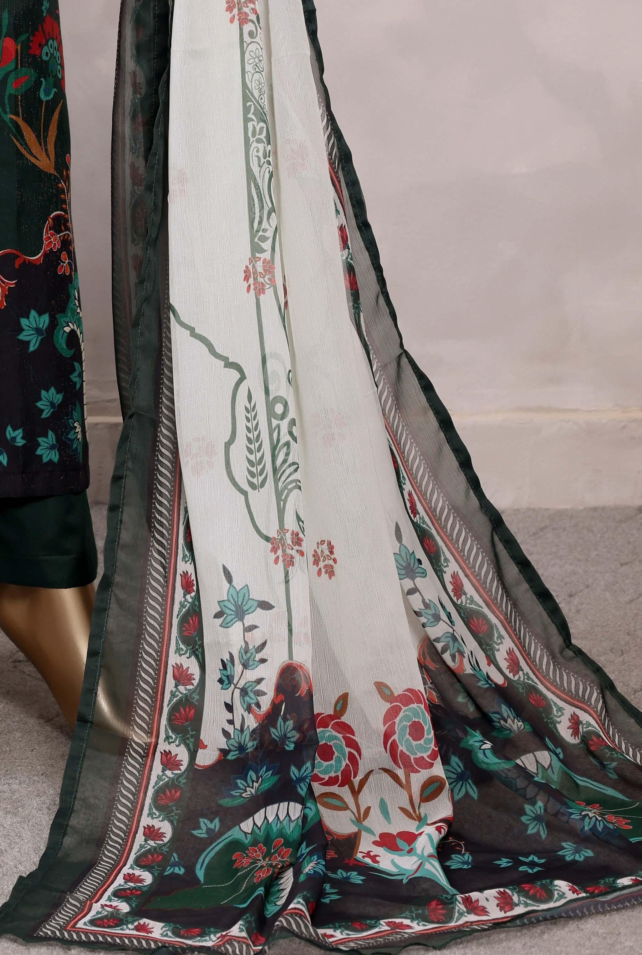Sadabahar Luxury Chimti Lawn 3Piece Ready To Wear Kaftan Collection KFL-1010