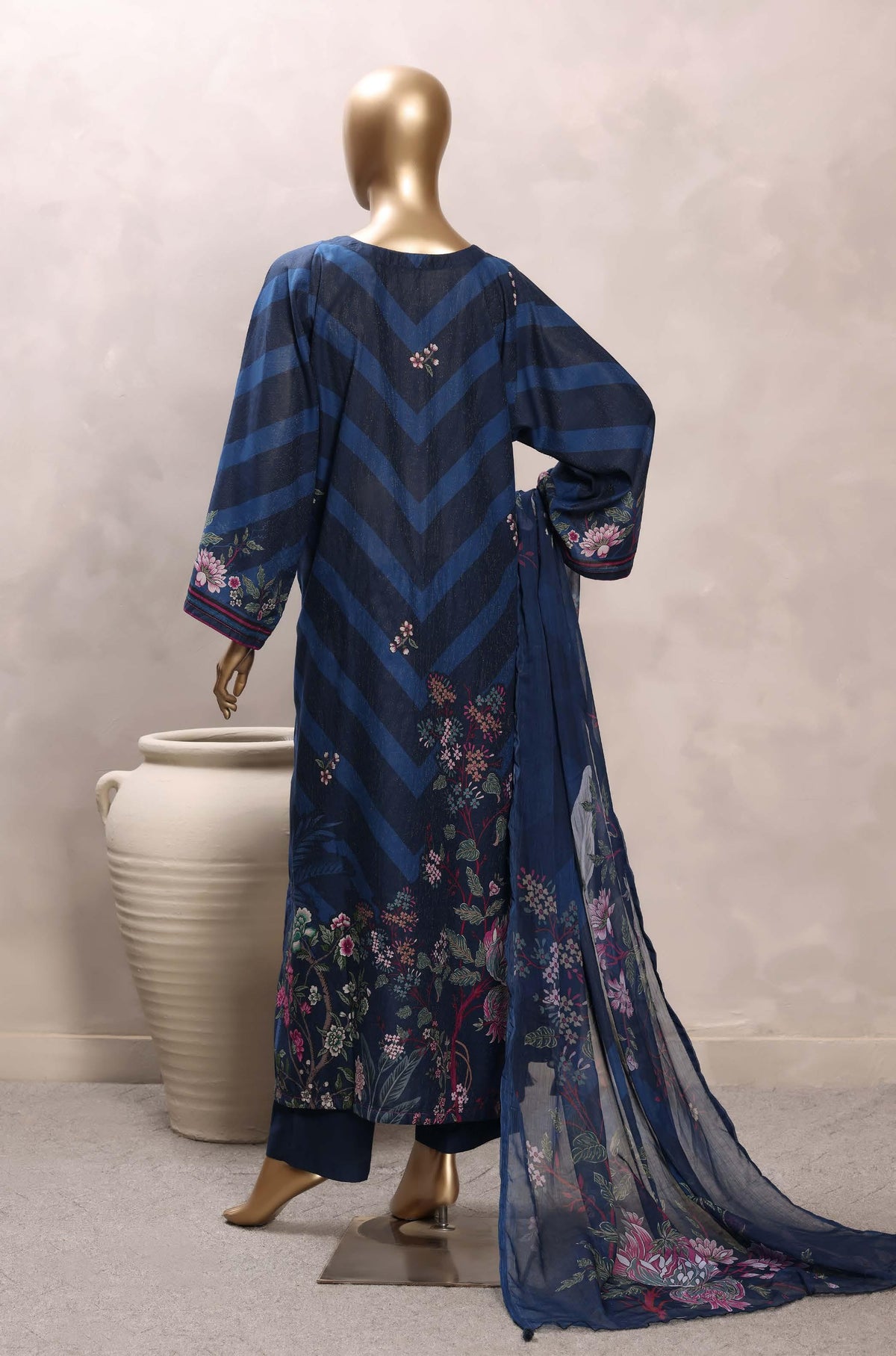 Sadabahar Luxury Chimti Lawn 3Piece Ready To Wear Kaftan Collection KFL-1007