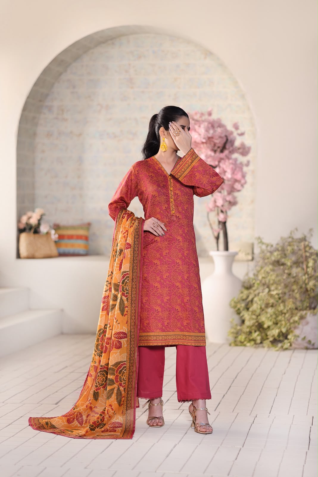 Aizal Luxury Lawn Printed Vol-1 3Piece Stitched Collection 2026 D#-08