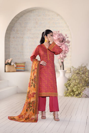 Aizal Luxury Lawn Printed Vol-1 3Piece Stitched Collection 2026 D#-08