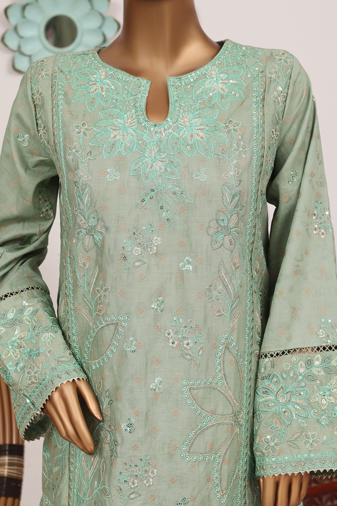 Bin Saeed Luxury Jacquard Lawn Embroidery 3Piece Stitched Collection 2026 D#-09
